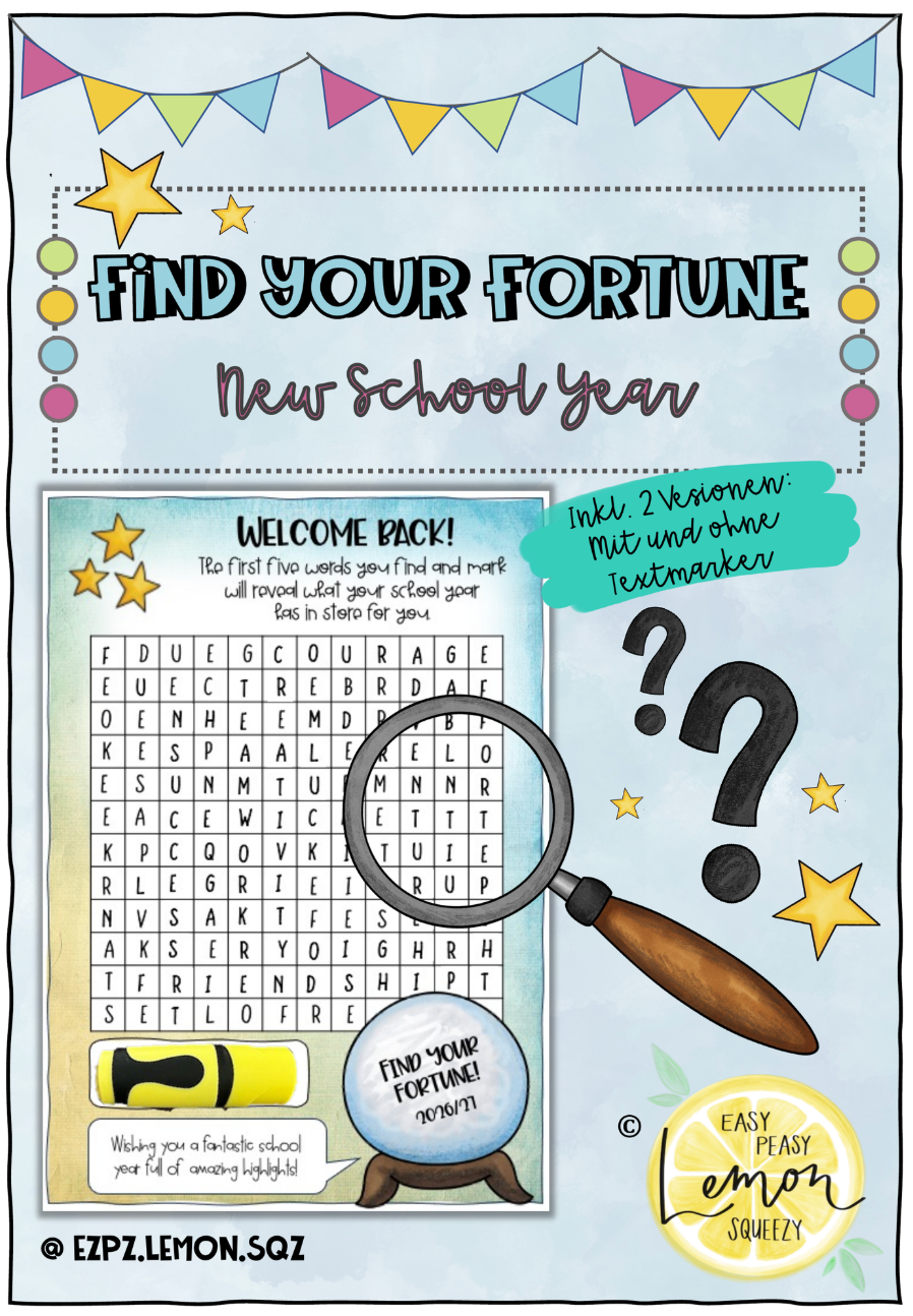 Aktion: Orakel Schulstart - Englisch Version: Find your Fortune