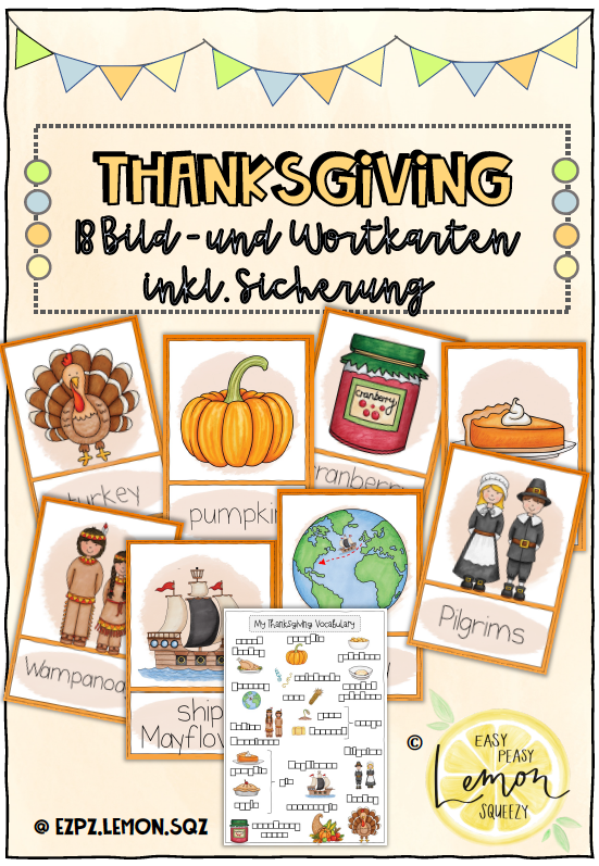 Thanksgiving: Picture and Wordcards