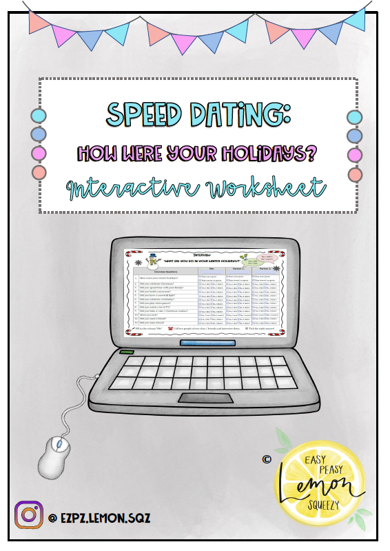Speed Dating: Christmas Holidays - Interactive Worksheet