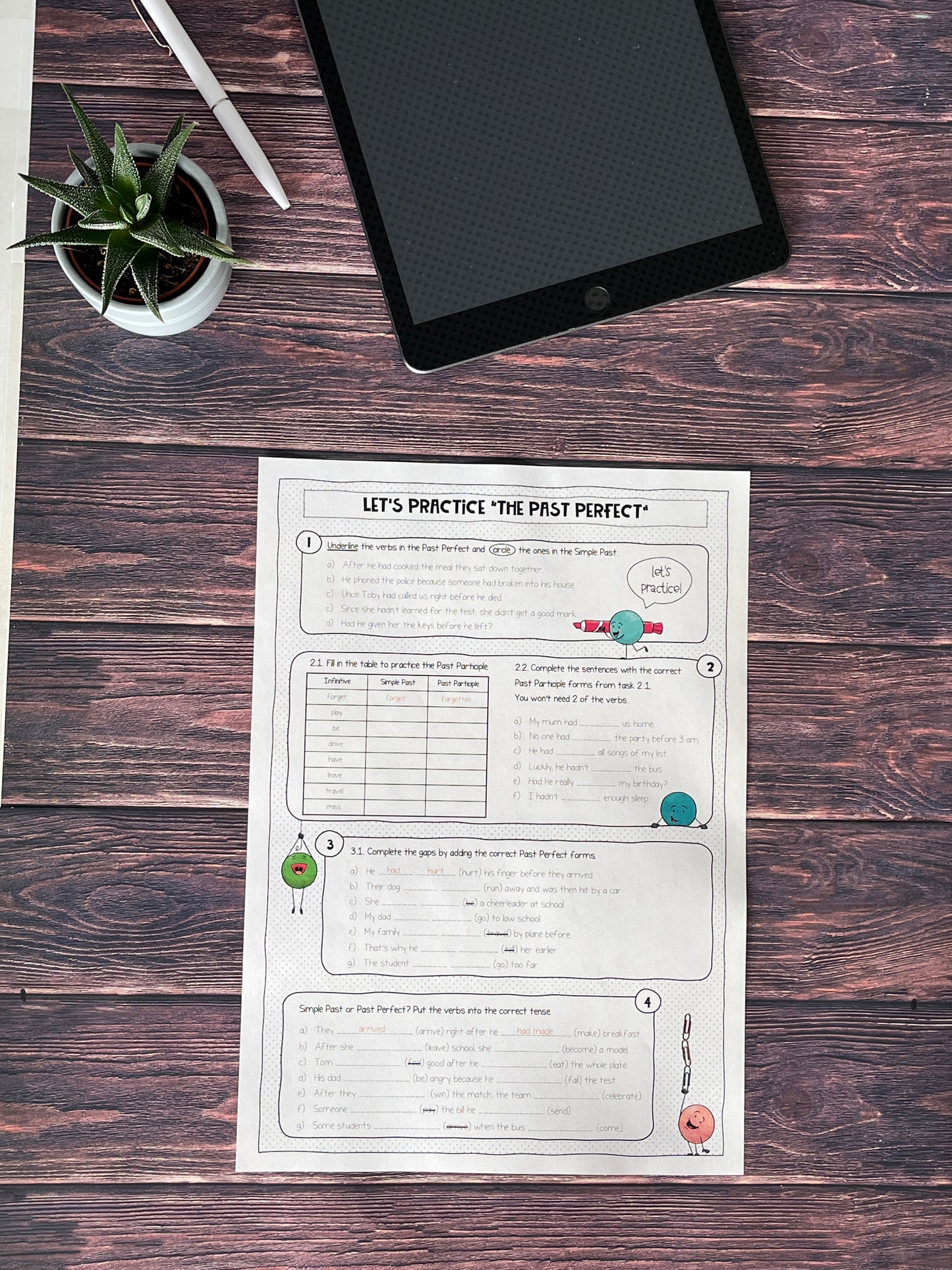 The Past Perfect - Practice Sheet