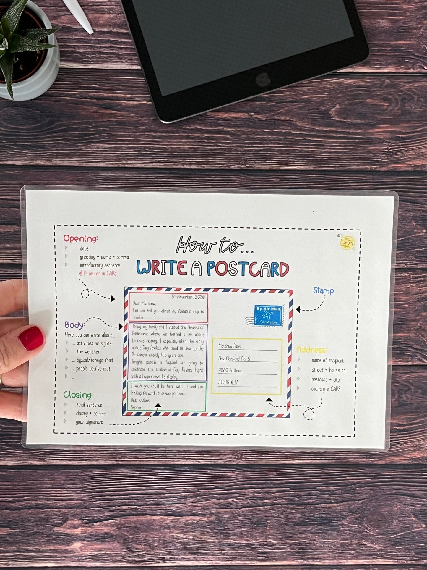 How-to-Card: Postcard and Phrases