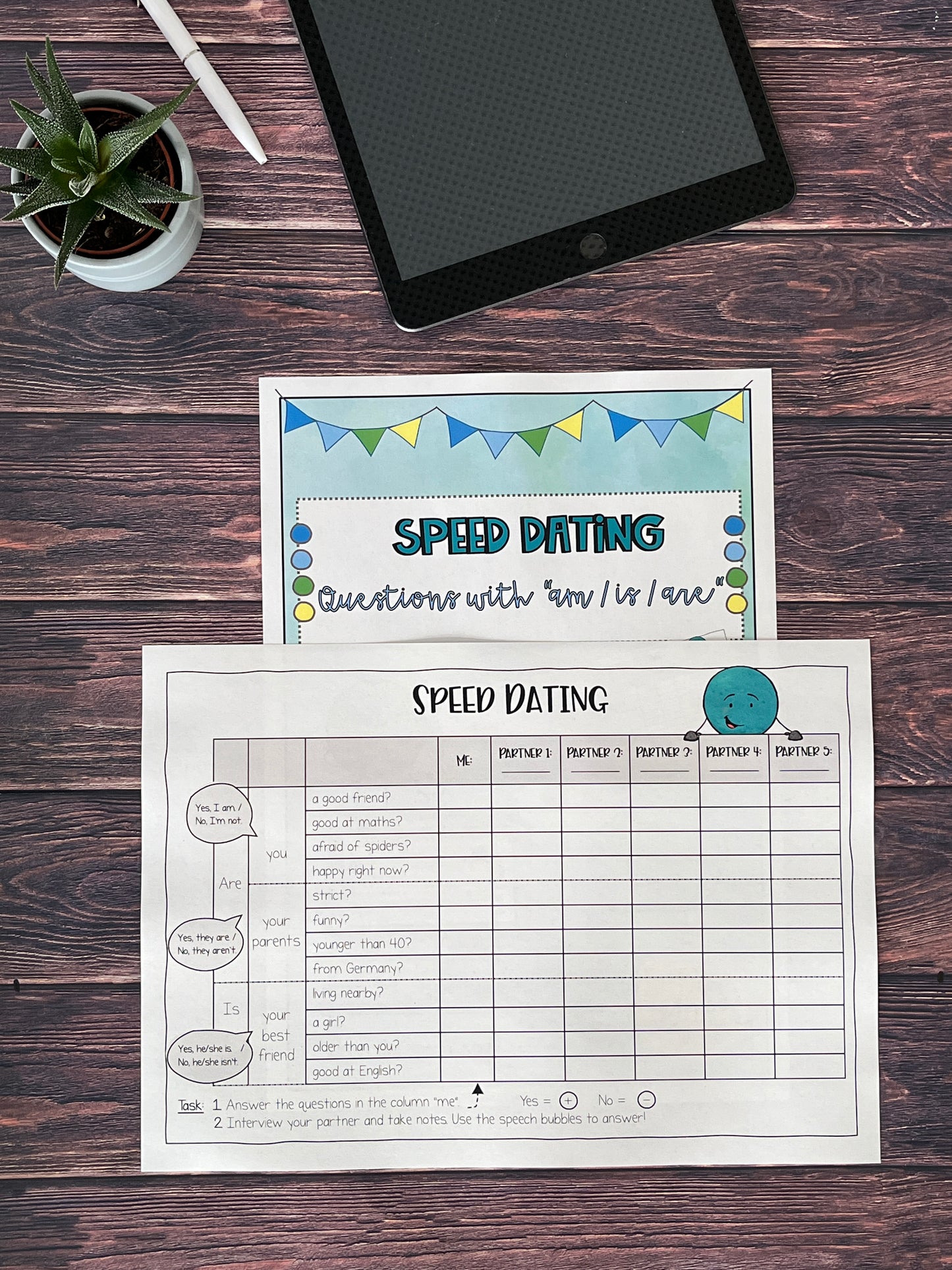 Speed Dating: Questions with „Am / Is / Are"