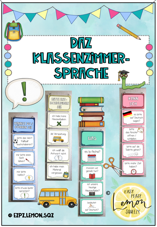 DAZ Klassenzimmer-Sprache (Classroom Phrases Deutsch)