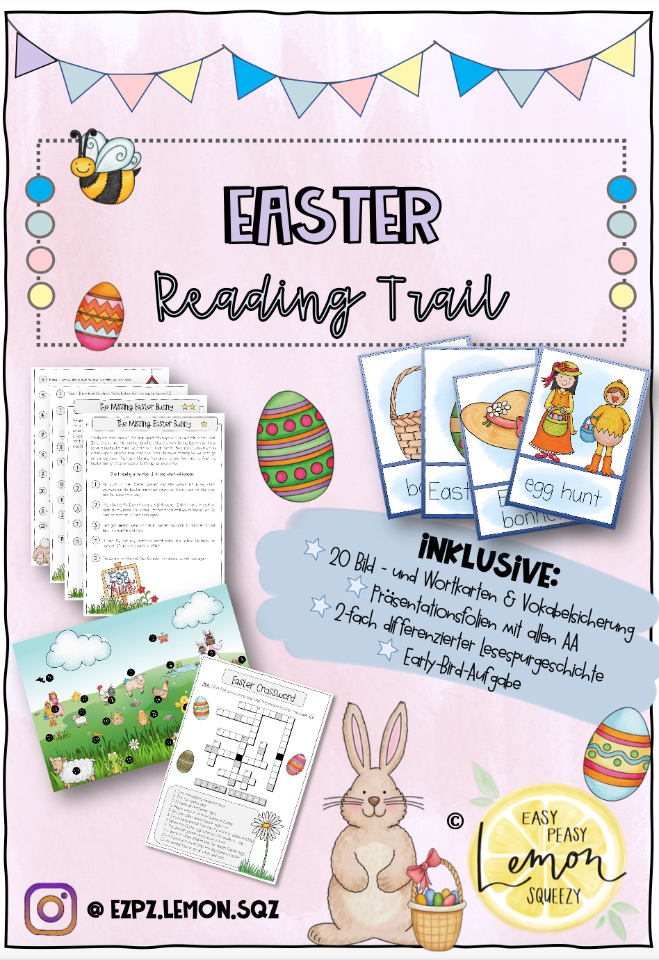 HUGE BUNDLE: English Reading Trails - Lesespurgeschichten (Christmas, Halloween, Thanksgiving, Easter, Valentine's Day + Saint Patrick's Day)