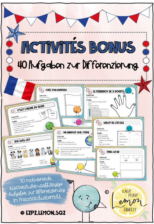 Release Sale:  Activités Bonus: 40 Aufgaben für die Schnellen in deinem Französischunterricht