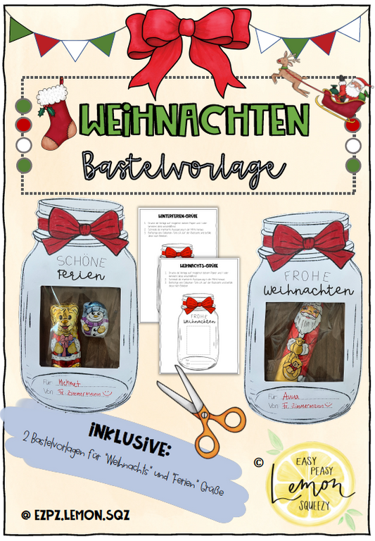 Geschenk Weihnachtsferien / Winterferien Deutsch