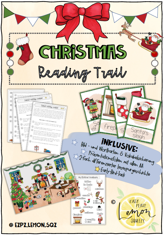 Big Bundle: English Reading Trails - Lesespurgeschichten (Christmas, Halloween, Thanksgiving, Easter + Saint Patrick's Day)