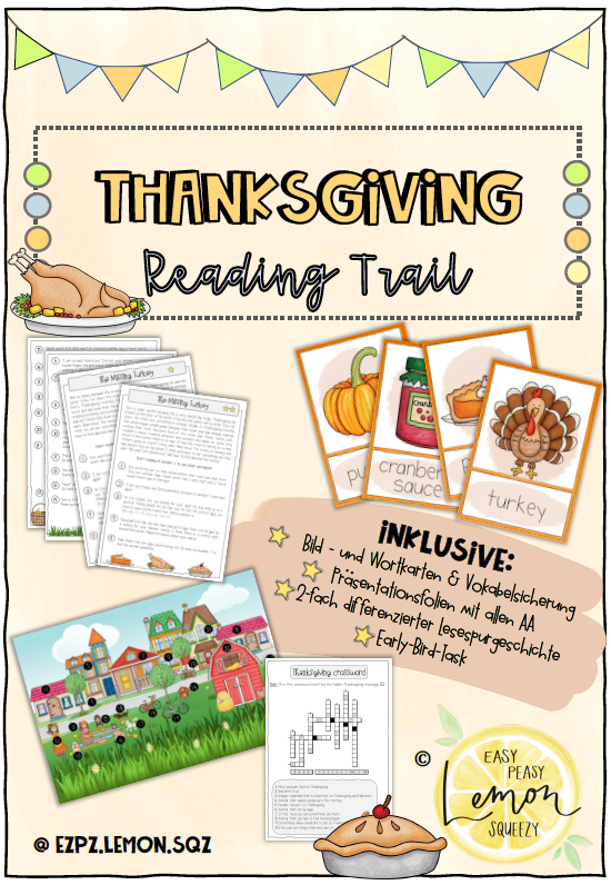 Big Bundle: English Reading Trails - Lesespurgeschichten (Christmas, Halloween, Thanksgiving, Easter + Saint Patrick's Day)