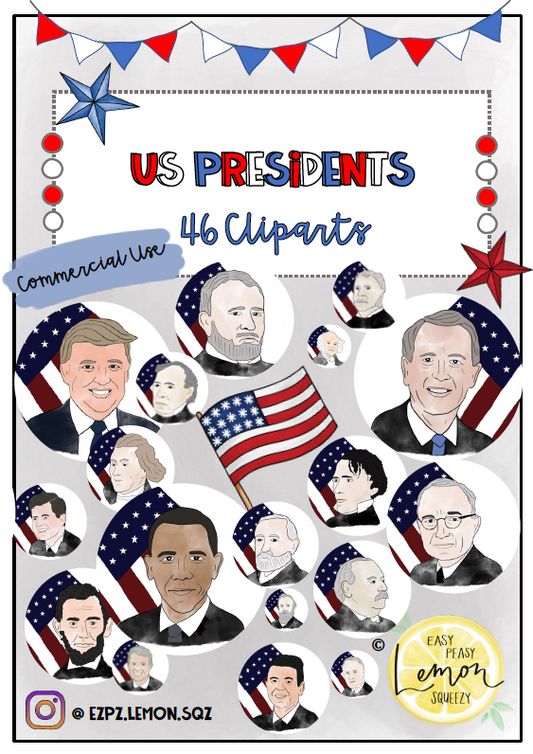 American / US Presidents - Cliparts (commercial use)