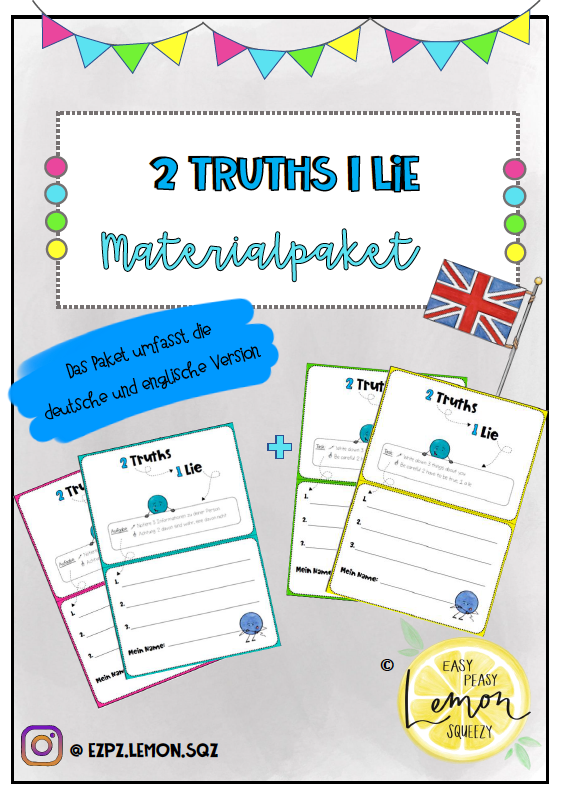 2 Truths 1 Lie / 2 Lügen eine Wahrheit - Deutsche und Englische Version