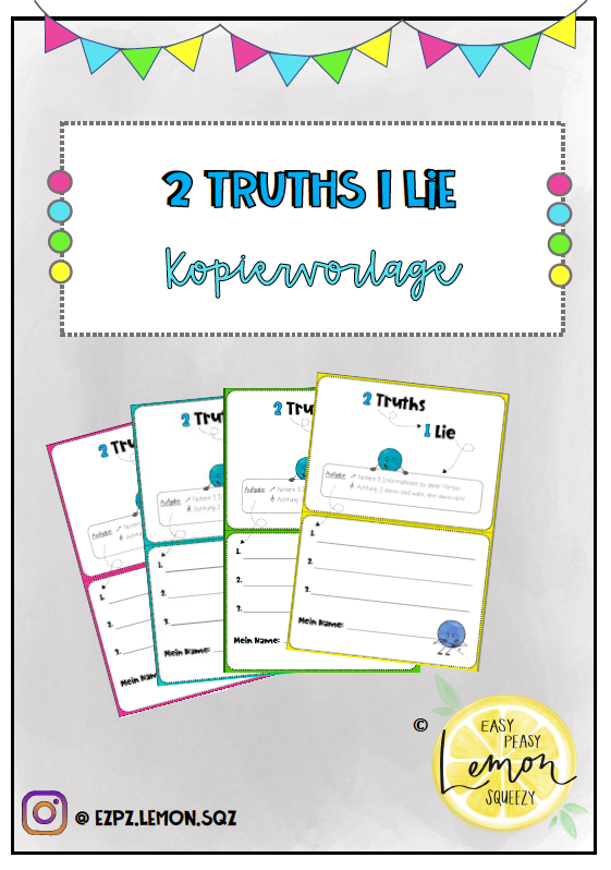 Spiel: 2 Truths 1 Lie - Zwei Lügen eine Wahrheit