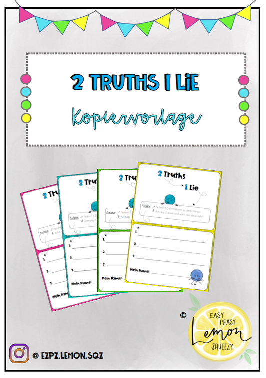 Spiel: 2 Truths 1 Lie - Zwei Lügen eine Wahrheit