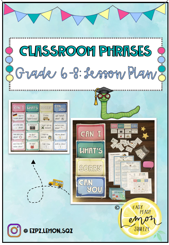 Classroom Phrases - Grade 6 - 8 (Lesson Plan)