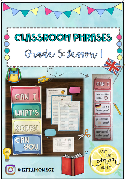 Classroom Phrases - Grade 5 (Lesson 1)
