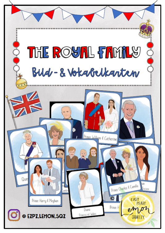 The Royal Family: Bild- und Vokabelkarten