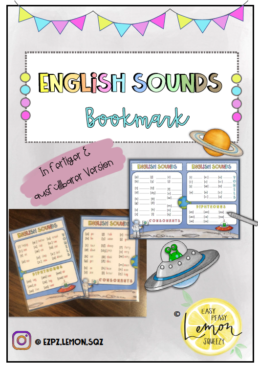English Sounds/ Phonetics - Bookmark