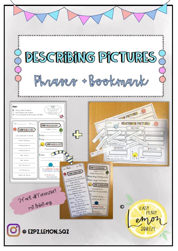 Describing Pictures - Phrases and Bookmark