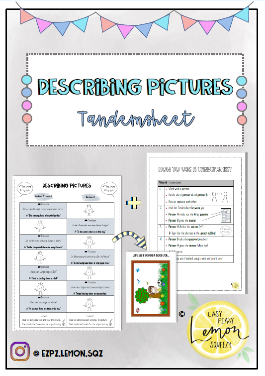 Describing Pictures - Tandemsheet mit Arbeitsanweisung