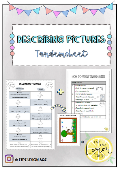 Describing Pictures - Tandemsheet mit Arbeitsanweisung