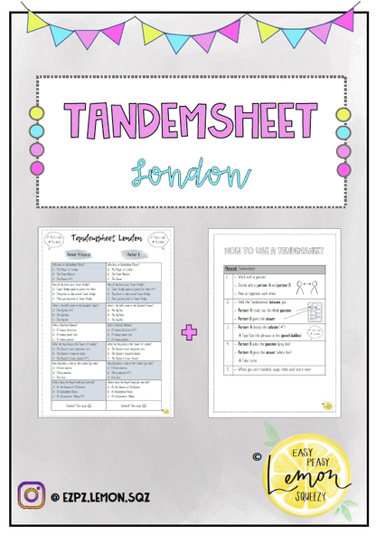 London Sights: Tandemsheet mit Arbeitsanweisung als KV