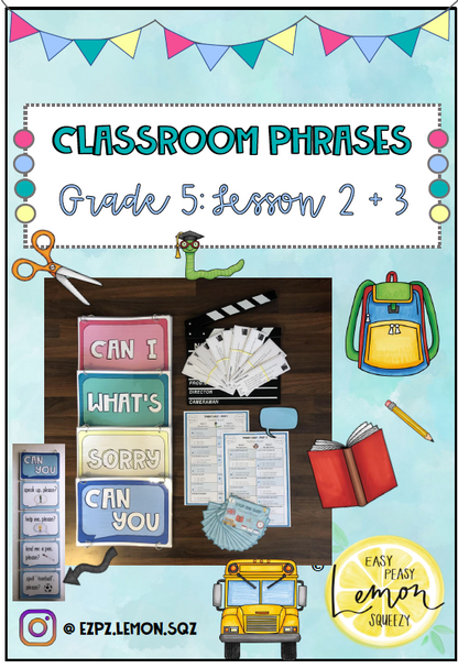 Classroom Phrases - großes Materialpaket Kl. 5 (Lesson 1 - 3)