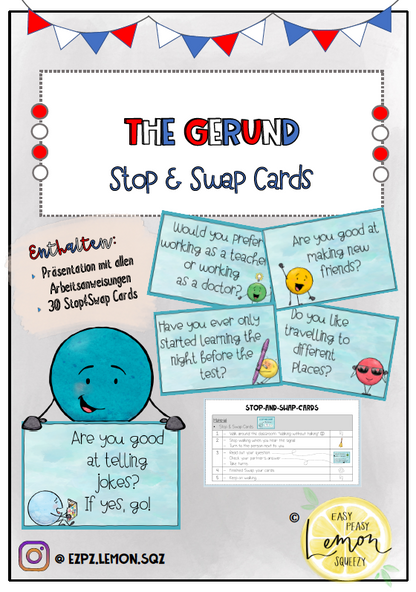 "The Gerund" Materialpaket - Intro Lesson + Stop&Swap-Cards