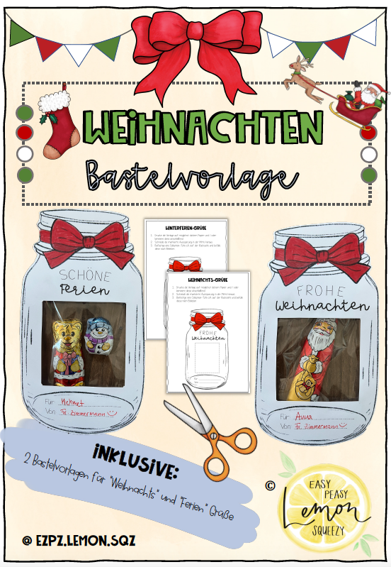 Materialpaket: Geschenk Weihnachtsferien / Christmas Holidays