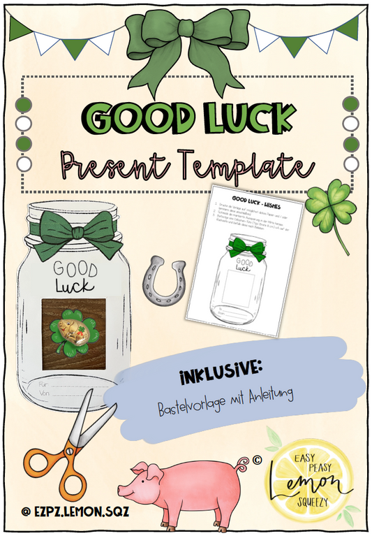 Geschenk Glücksbringer "Good Luck" vor (Abschluss-)Prüfungen