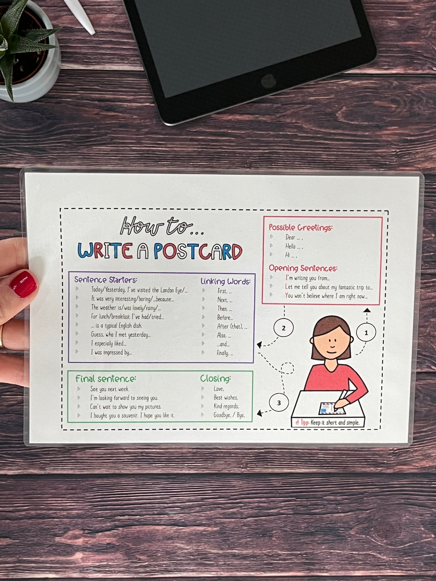 How-to-Card: Postcard and Phrases