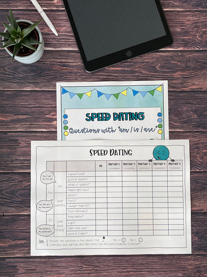 Speed Dating: Questions with „Am / Is / Are"