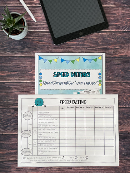 Speed Dating: Questions with „Was + Were"