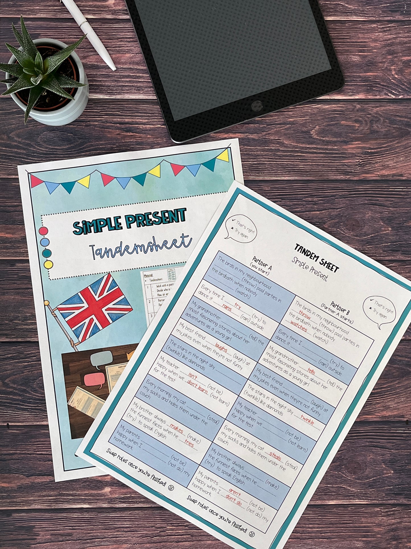 Simple Present - Tandemsheet