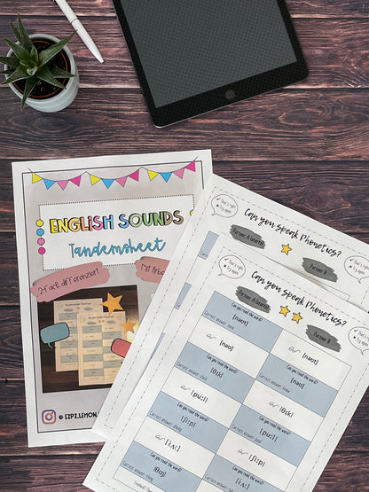 English Sounds / Phonetics - Tandemsheet