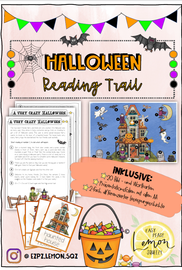 Big Bundle: English Reading Trails - Lesespurgeschichten (Christmas, Halloween, Thanksgiving, Easter + Saint Patrick's Day)