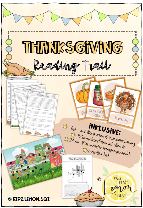 Big Bundle: English Reading Trails - Lesespurgeschichten (Christmas, Halloween, Thanksgiving, Easter + Saint Patrick's Day)