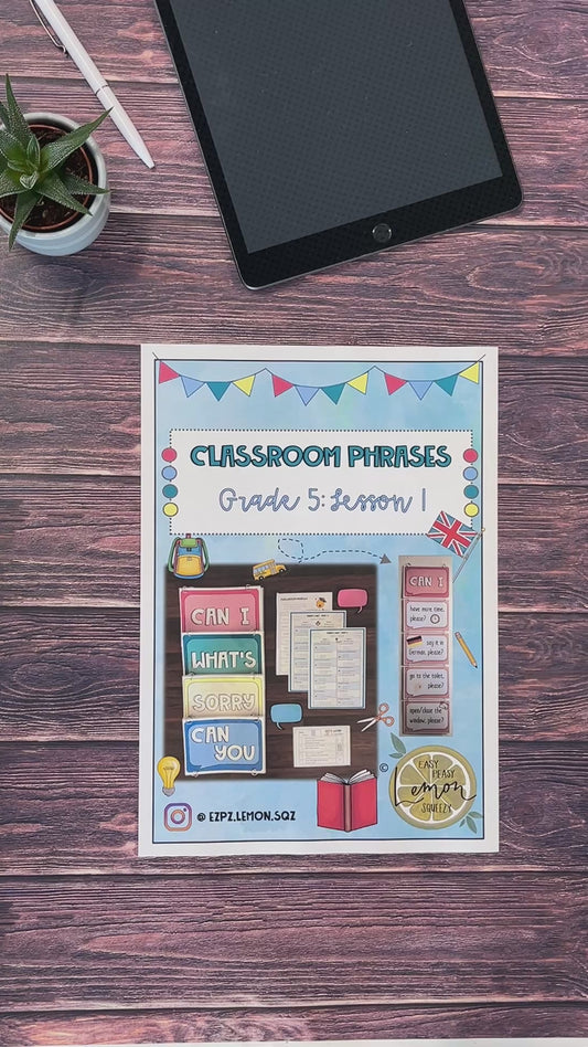 Classroom Phrases - Grade 5 (Lesson 1)