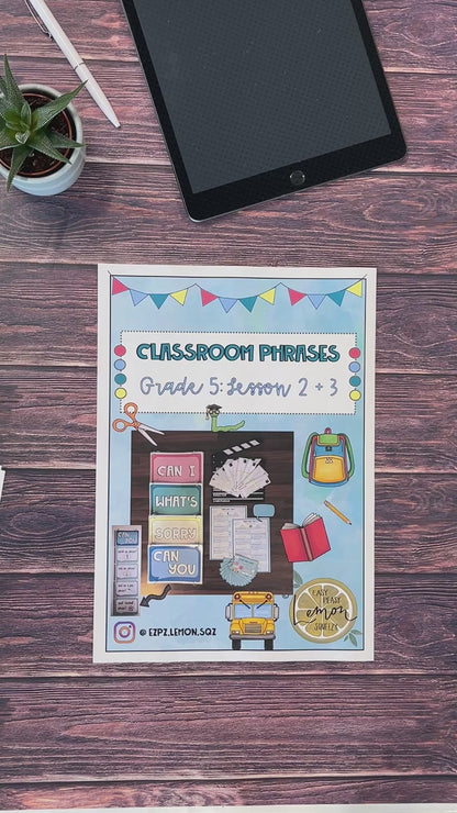 Classroom Phrases - Grade 5 Lesson 2 + 3